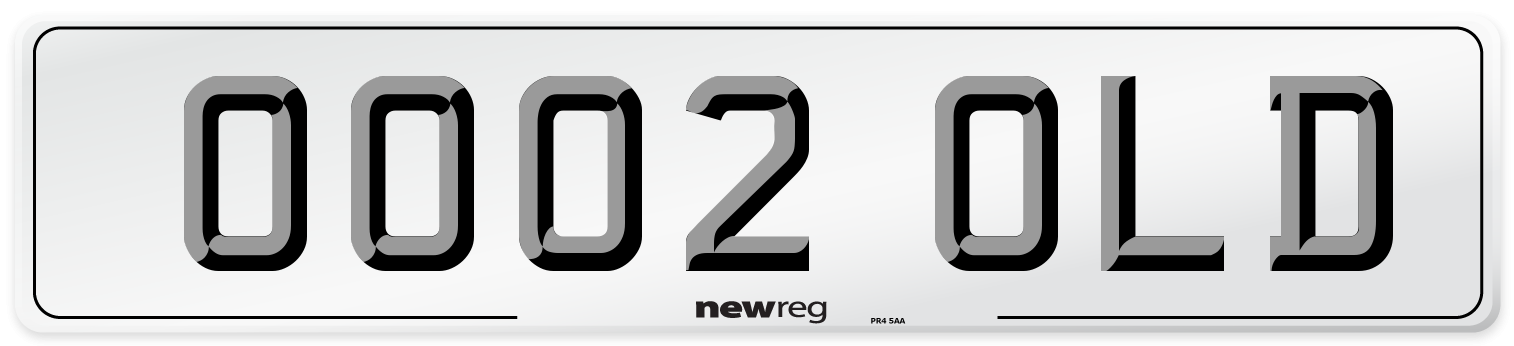 OO02 OLD Number Plate from New Reg